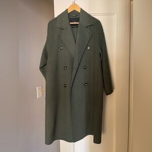 Mango (MNG) Handmade oversized wool coat in Forest Green size M